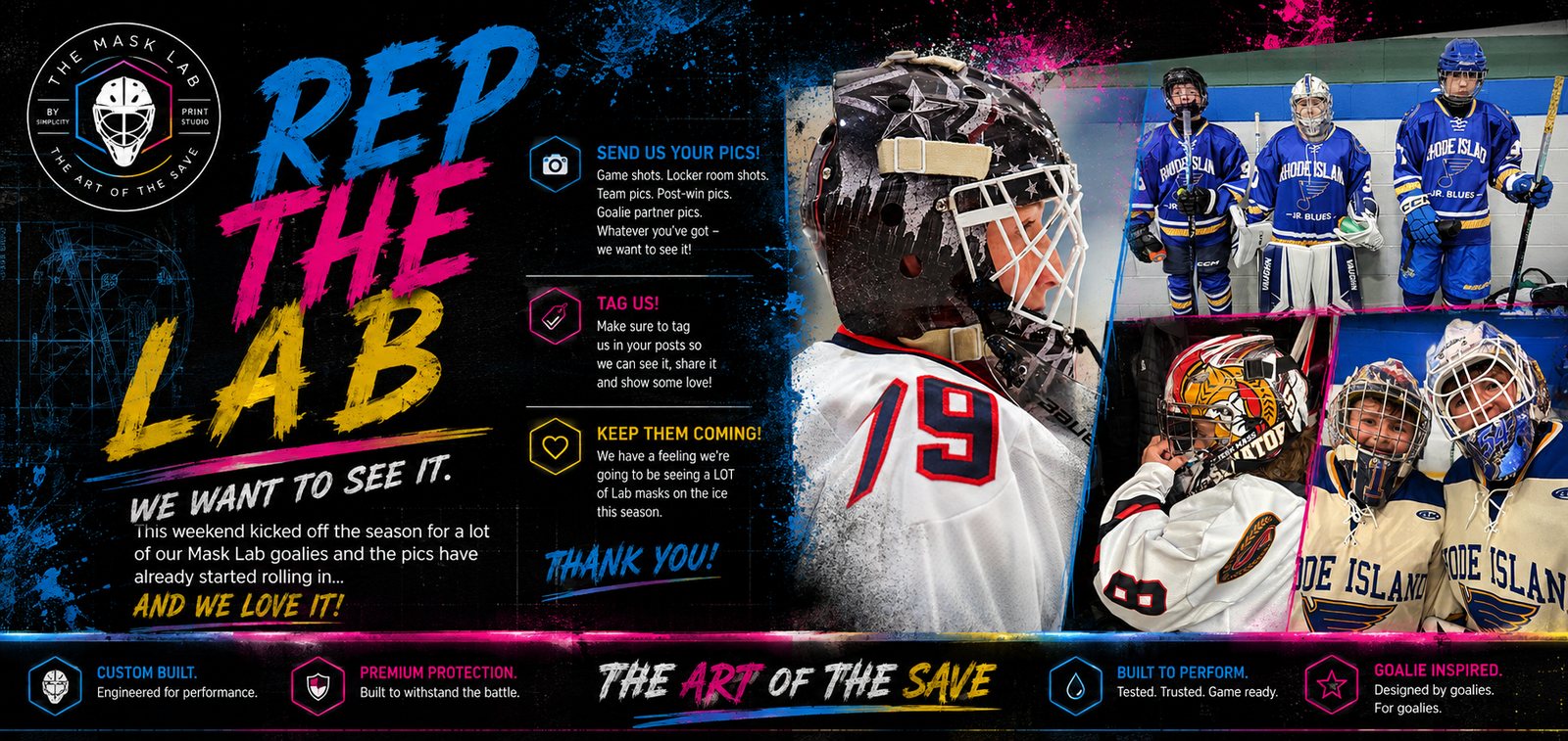 Rep the Lab: Mask Lab goalies on the ice this season in their custom masks